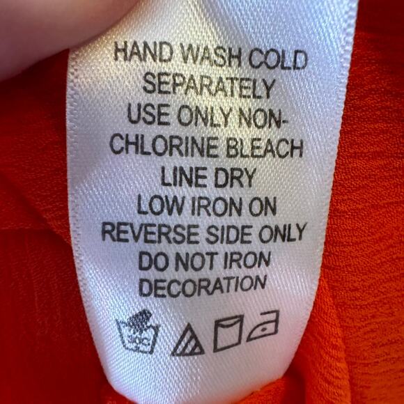 Roaman's Orange Beaded Caftan Top 2PC Set Plus 22/24 1X Sheer Tunic India - Picture 10 of 10